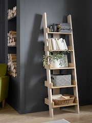 Cream Malvern Oak Effect Narrow Ladder Shelf - Image 1 of 6