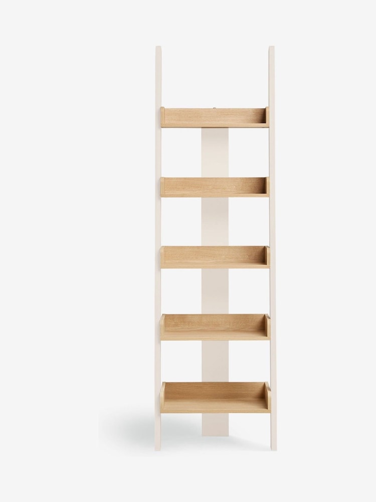 Cream Malvern Oak Effect Narrow Ladder Shelf - Image 2 of 6