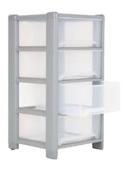 Wham Grey 1 x Deep 4 Drawer Tower Home and Office Storage Organisation - Image 3 of 6