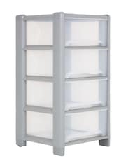Wham Grey 1 x Deep 4 Drawer Tower Home and Office Storage Organisation - Image 4 of 6