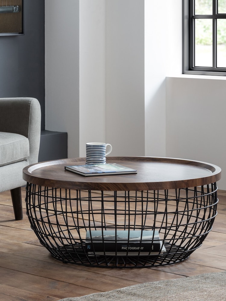 Julian Bowen Brown Smithson Storage Round Coffee Table - Image 1 of 1