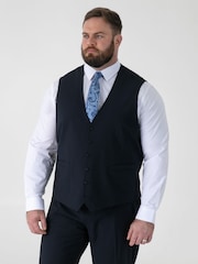 D555 Blue Ted 4 Way Stretch Tailored Waistcoat - Image 1 of 5