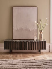 Dark Natural Collection Luxe Santa Fe Mango Wood and Marble Up to 65" TV Unit - Image 1 of 11