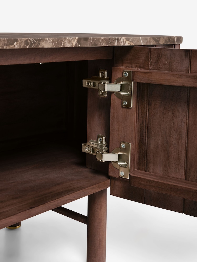 Dark Natural Collection Luxe Santa Fe Mango Wood and Marble Up to 65" TV Unit - Image 11 of 11 Dark Natural Collection Luxe Santa Fe Mango Wood and Marble Up to 65" TV Unit - Image 11 of 11