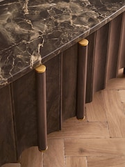 Dark Natural Collection Luxe Santa Fe Mango Wood and Marble Up to 65" TV Unit - Image 5 of 11