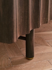 Dark Natural Collection Luxe Santa Fe Mango Wood and Marble Up to 65" TV Unit - Image 7 of 11