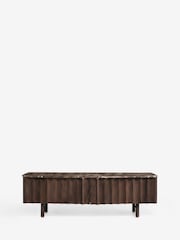 Dark Natural Collection Luxe Santa Fe Mango Wood and Marble Up to 65" TV Unit - Image 8 of 11