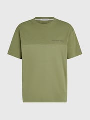 Calvin Klein Green Cut And Sew Logo T-Shirt - Image 3 of 3