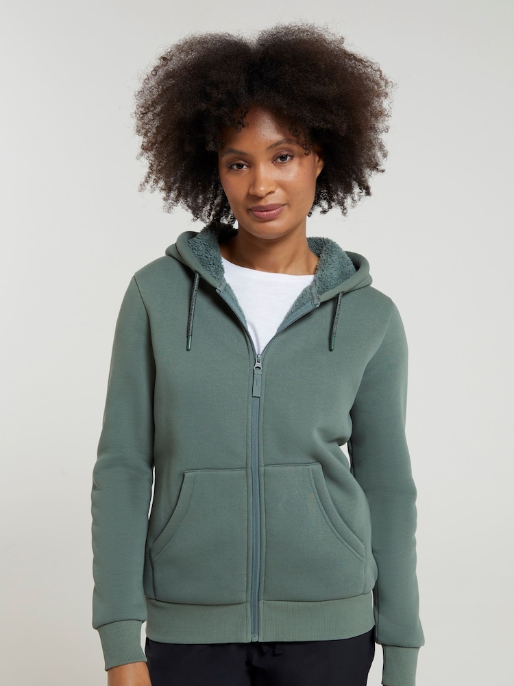 Mountain Warehouse Green Dalton Sherpa Lined Hoodie - Image 1 of 6
