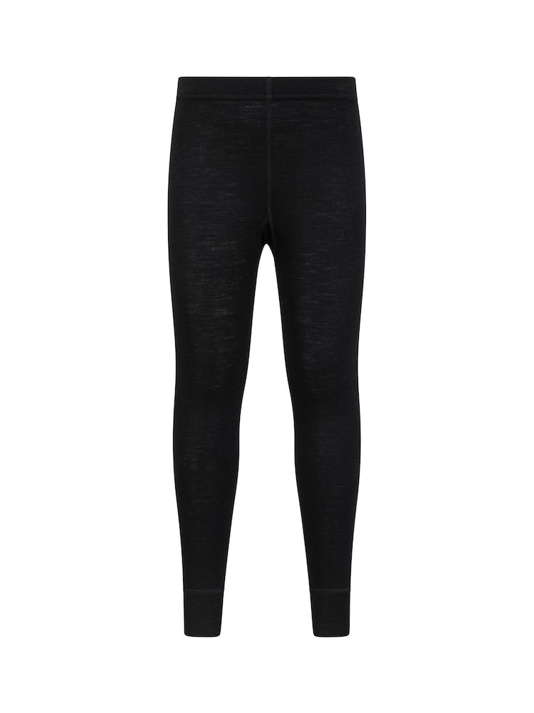 Mountain Warehouse Black Merino Kids II Baselayer Joggers - Image 1 of 5 Mountain Warehouse Black Merino Kids II Baselayer Joggers - Image 1 of 5