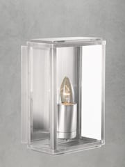 Searchlight Satin Silver Vision Outdoor Porch Wall Box Light - Image 1 of 2