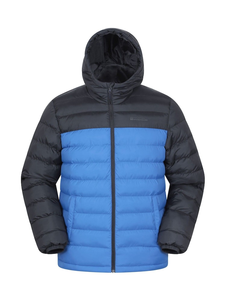 Mountain Warehouse Blue/Black Seasons II Mens Water Resistant Padded Jacket - Image 1 of 4