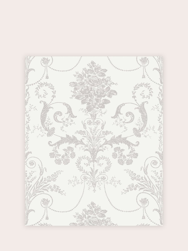 Laura Ashley Dove Grey Josette 10M Wallpaper - Image 2 of 4