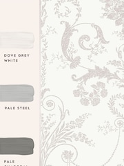 Laura Ashley Dove Grey Josette 10M Wallpaper - Image 4 of 4