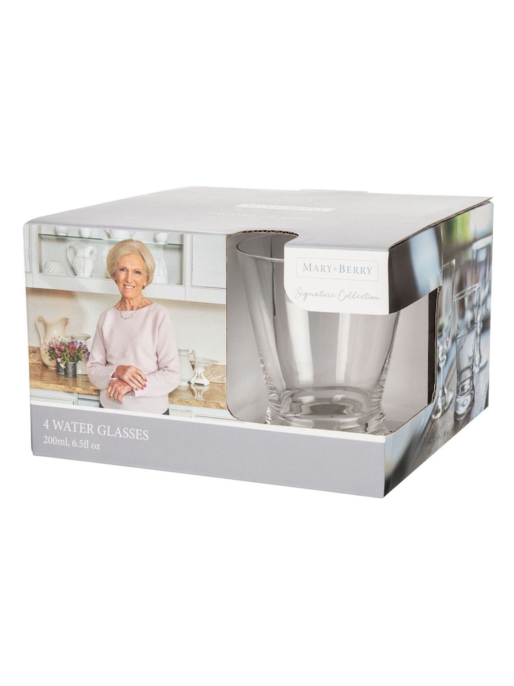 Mary Berry Set of 4 Clear Signature Tumbler Glasses - Image 2 of 4