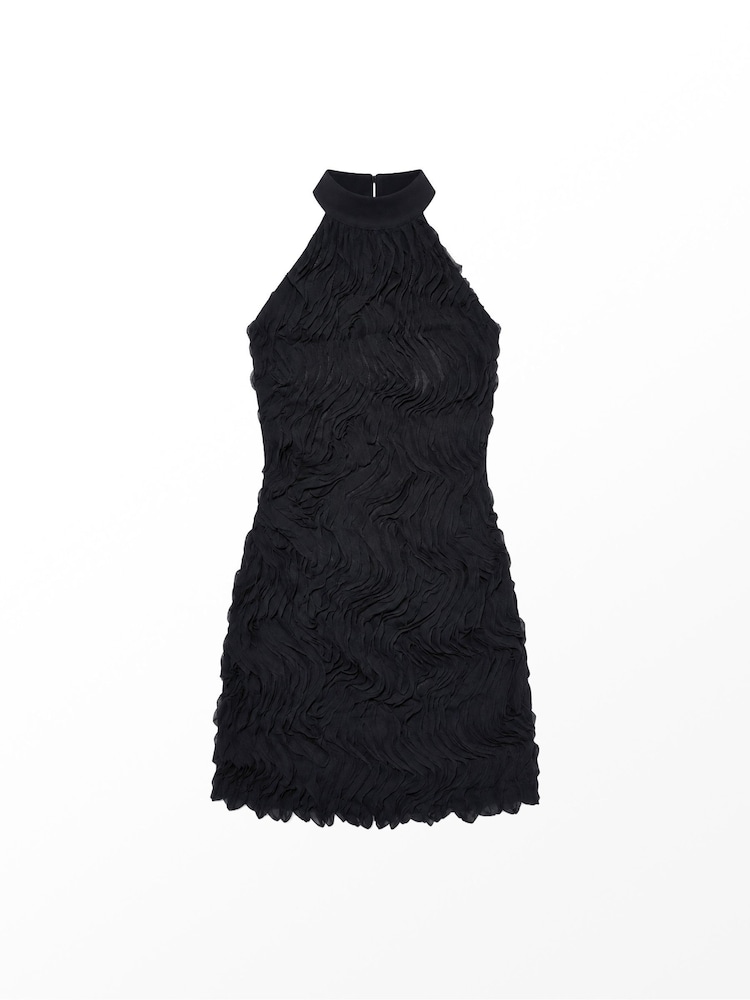 Ro&Zo Black Rosanna Chiffon Frill Mini Dress - Image 5 of 5
