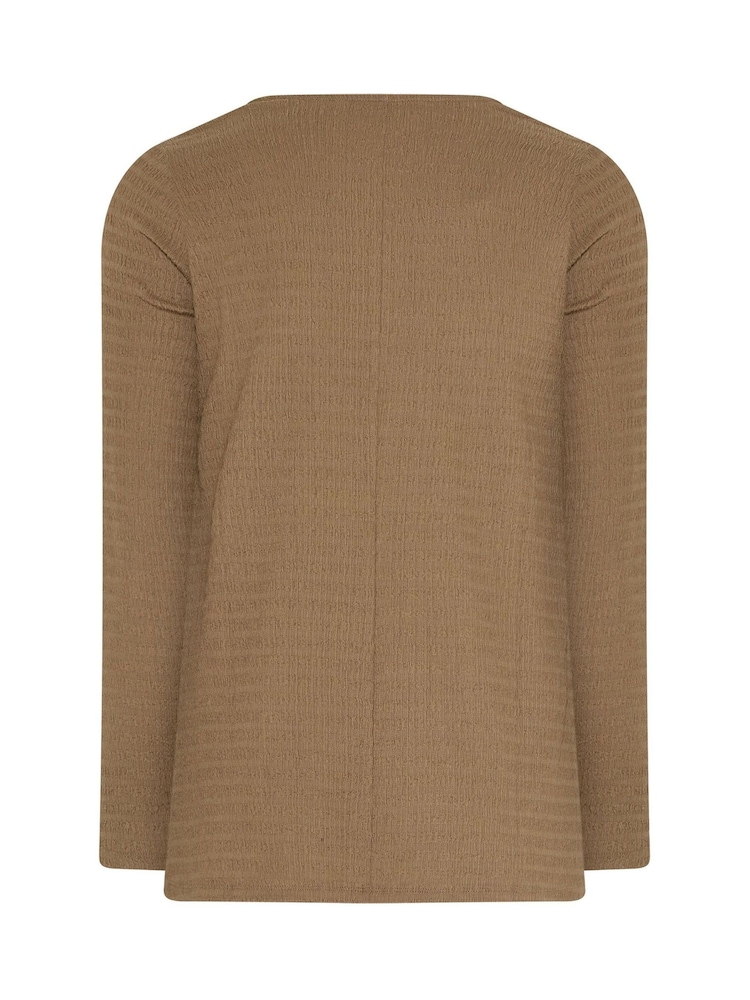 Yours Curve Natural Long Sleeve Textured Swing Top - Image 6 of 6 Yours Curve Natural Long Sleeve Textured Swing Top - Image 6 of 6