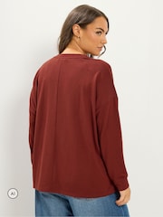 Yours Curve Rust Brown Soft Touch Jumper - Image 3 of 6
