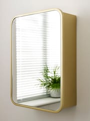 Gold Mirrored Storage Single Wall Cabinet - Image 1 of 7