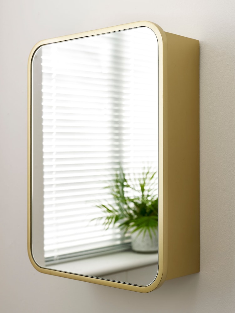 Gold Mirrored Storage Single Wall Cabinet - Image 1 of 7