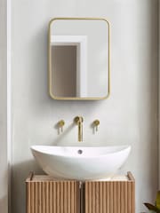 Gold Mirrored Storage Single Wall Cabinet - Image 2 of 7