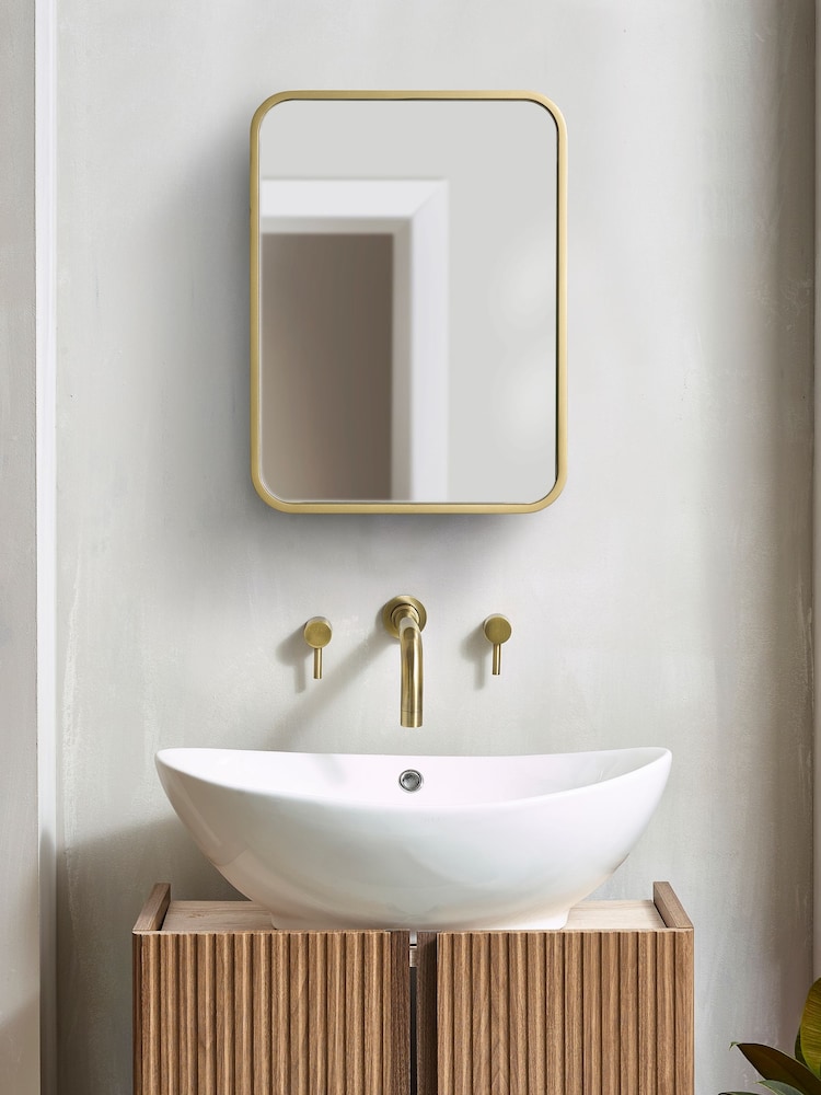 Gold Mirrored Storage Single Wall Cabinet - Image 2 of 7