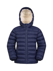Mountain Warehouse Blue Seasons Fur-Lined Kids Water-Resistant Padded Jacket - Image 1 of 5