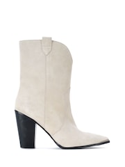 Mint Velvet Cream Cleo Cowboy Boots - Image 2 of 3