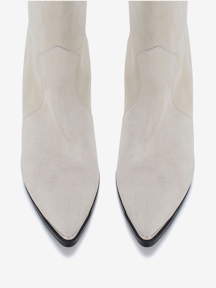 Mint Velvet Cream Cleo Cowboy Boots - Image 3 of 3