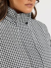 Yours Curve Black Monochrome Gingham Jacket - Image 3 of 6