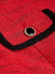 Ted Baker Red Olivan Open Front Bouclé Jacket - Image 5 of 6