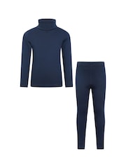 Mountain Warehouse Blue Meribel Kids Thermal Top & Joggers Set - Image 1 of 6