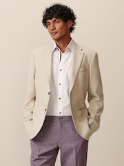Neutral Soft Touch Herringbone Blazer - Image 1 of 10