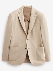 Neutral Soft Touch Herringbone Blazer - Image 6 of 10