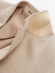 Neutral Soft Touch Herringbone Blazer - Image 8 of 10