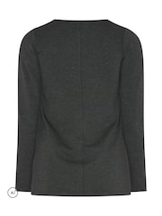Yours Curve Grey Square Neck Pearl Trim Long T-Shirt - Image 6 of 6