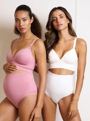 Seraphine X Vogue Williams Bone & Blush Plunge Nursing Bras 2 Pack - Image 5 of 8