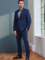 Blue Tailored Signature TG Di Fabio Wool Rich Puppytooth Suit: Jacket - Image 4 of 9