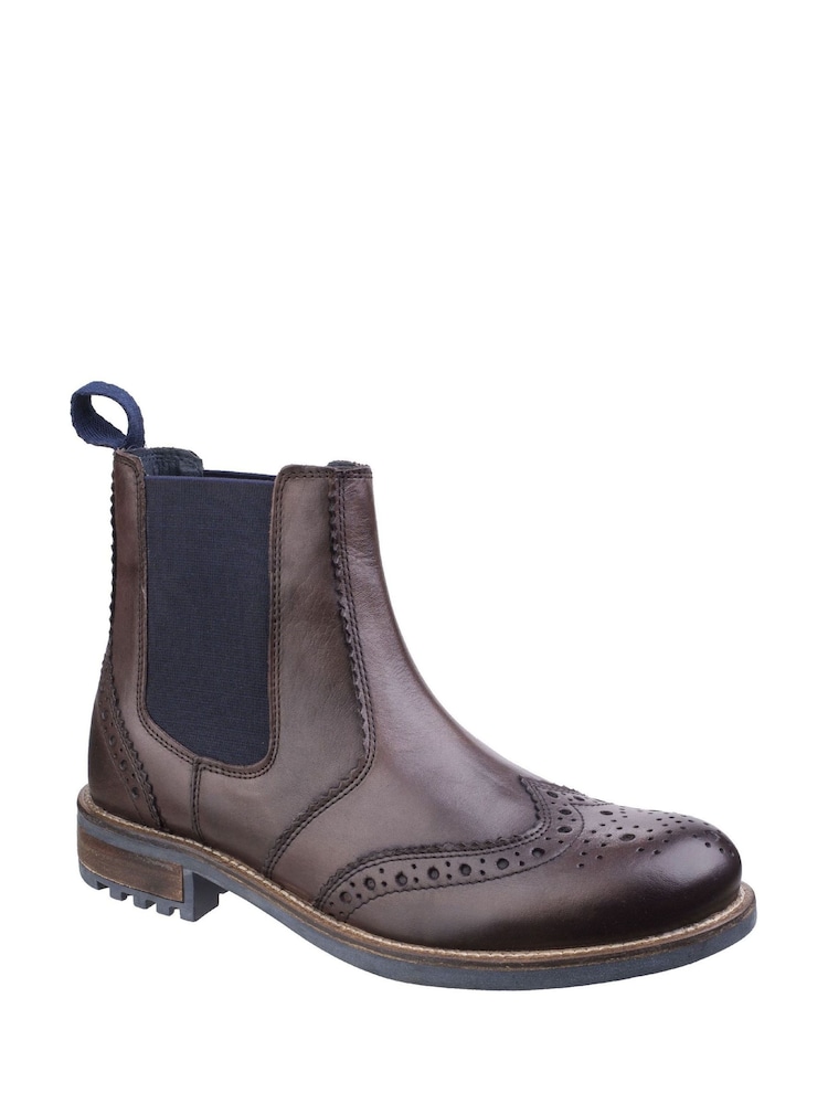 Cotswold Brown Cirencester Chelsea Brogue Boots - Image 2 of 4
