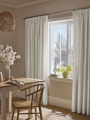Natural Light Cotton Blackout/Thermal Pencil Pleat Curtains - Image 1 of 8