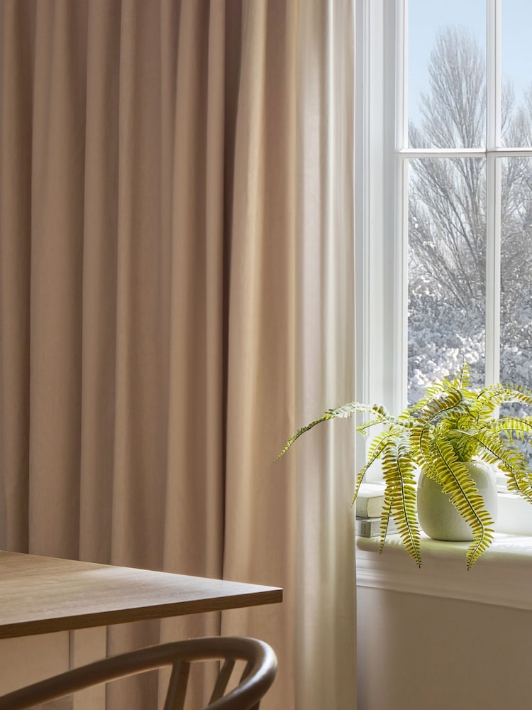 Natural Light Cotton Blackout/Thermal Pencil Pleat Curtains - Image 6 of 8
