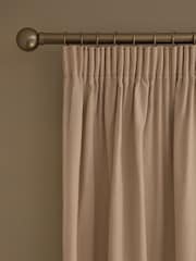 Natural Light Cotton Blackout/Thermal Pencil Pleat Curtains - Image 7 of 8