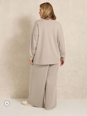 بني - Evans Long Sleeve Top & Wide Leg Trousers - Image 2 of 6