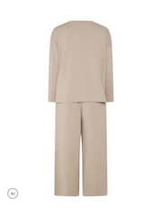 بني - Evans Long Sleeve Top & Wide Leg Trousers - Image 6 of 6