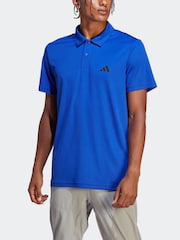 adidas Blue Train Essentials Training Polo Shirt - Image 3 of 6