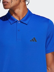 adidas Blue Train Essentials Training Polo Shirt - Image 4 of 6