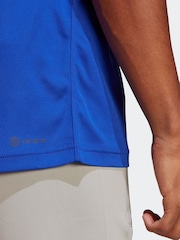 adidas Blue Train Essentials Training Polo Shirt - Image 5 of 6