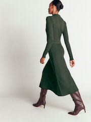 Boden Green Fiona Zip Front Knitted Dress - Image 2 of 7