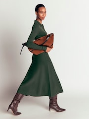 Boden Green Fiona Zip Front Knitted Dress - Image 4 of 7