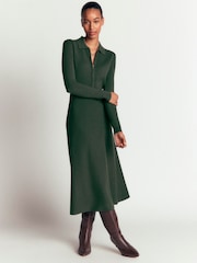 Boden Green Fiona Zip Front Knitted Dress - Image 5 of 7